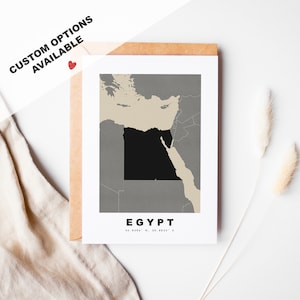 Carte de voeux Egypte personnalisée - Enveloppe Kraft incluse - Texte personnalisé - Carte de voeux Egypte - Anniversaire - Voyage surprise - Anniversaire