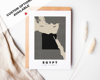 Egypt Custom Greeting Card - Kraft Envelope Included - Custom Text - Egypt Greeting Card - Anniversary - Surprise Trip - Birthday