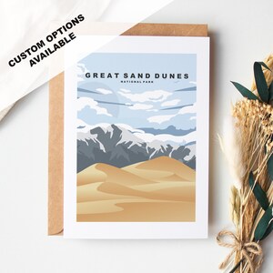 Tarjeta de felicitación Great Sand Dunes - Parque Nacional Great Sand Dunes - Tarjetas de felicitación de parques nacionales de EE. UU. - Sobre incluido - Tarjeta reciclada blanca