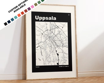 Uppsala Print - Map Print - Mid Century Modern  - Vintage - Contemporary - Uppsala Print - City Map - City Map Poster - Uppsala Sweden