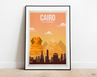 Cairo Travel Poster - Retro Travel Print - Travel Print - Cairo Print - Retro Travel Poster  (Available In Many Sizes)