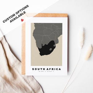 Südafrika Grußkarte - Kraft Umschlag enthalten - Benutzerdefinierter Text - Südafrika Grußkarte - Jubiläum - Überraschungsreise