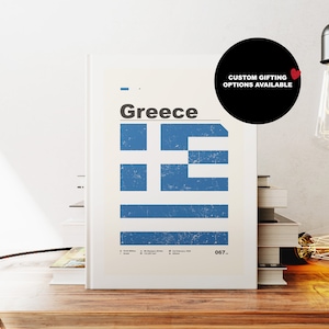 Griechenland Notizbuch - Flagge - A5 oder A4 - Landkarte Notizbuch - Hardcover Journal - Ringgebundenes Notizbuch - Liniert - Normalpapier - Kleines Geschenk - Geschenk