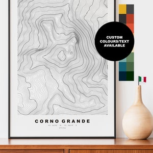Corno Grande Carta Geografica  -  Manifesto - Stampa  Manifesto della mappa
