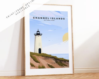 Impresión de las Islas del Canal - Póster de viaje de parques nacionales de EE. UU. - Impresiones, enmarcadas o en lienzo - Parques nacionales de EE. UU. - Póster de viaje de las Islas del Canal - Regalo