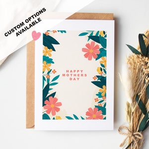 Tarjeta del Día de la Madre - Tarjeta con flores para el Día de la Madre - Tarjeta A6 y sobre - Opcional: enviar al destinatario con un mensaje personal