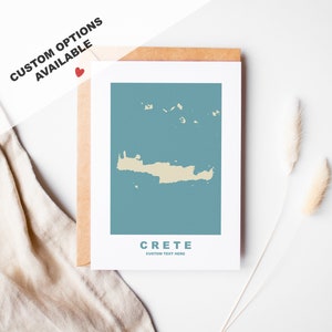 Carte de voeux en Crète - Options personnalisées disponibles - Enveloppe recyclée incluse