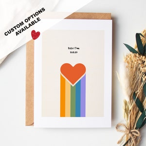 Tarjeta de amor LGBTQ - Tarjeta de San Valentín - Opciones de texto personalizadas - Tarjeta del día de San Valentín - Tarjeta para novia - Tarjeta para novio