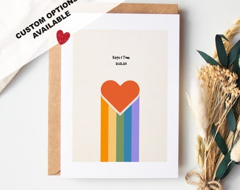 Biglietto d'amore LGBTQ - Biglietto anniversario - Opzioni di testo personalizzato - Biglietto di San Valentino - Biglietto per fidanzata - Biglietto per fidanzato