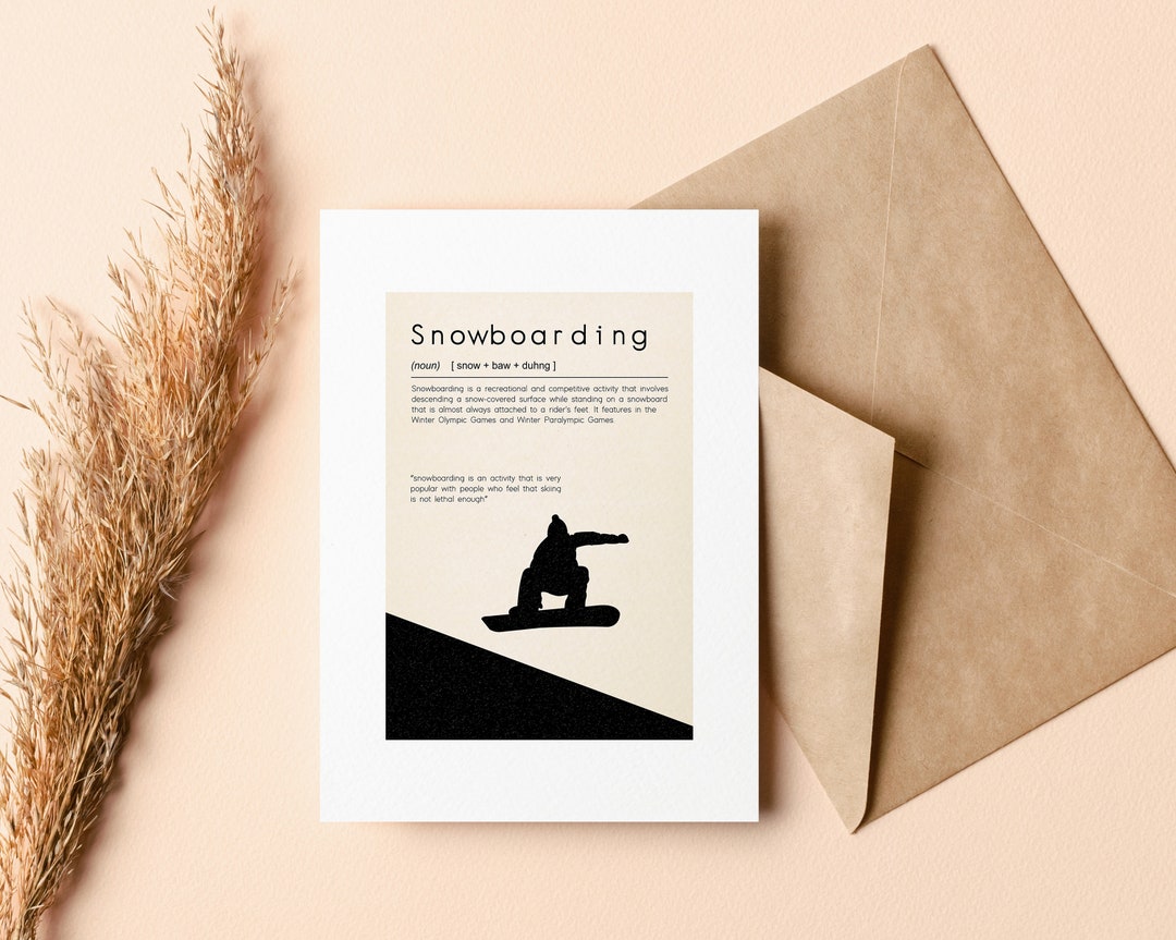 Snowboarding Grußkarte Blankokarte Recycling Umschlag inklusive