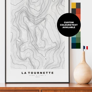 La Tournette Karte  - Poster - Topographie - Kontur -  Kartenposter - Karte Drucken