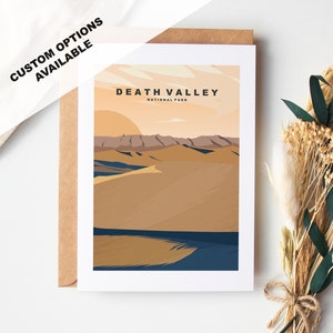 Carte de voeux de la Vallée de la mort - Parc national de la Vallée de la mort - Cartes de voeux des parcs nationaux des États-Unis - Enveloppe incluse - Carte recyclée blanche