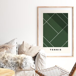 Tennis Minimalist Print - Grass - Tennis Poster - Tennis Court - Wall Art Print - Boys Room - Girls Room - Contemporary - Minimalist Poster