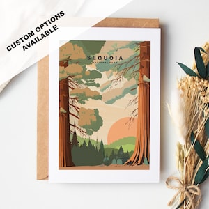 Sequoia Grußkarte - Sequoia Nationalpark - US National Parks Grußkarten - Umschlag inklusive - Weiße recycelte Karte