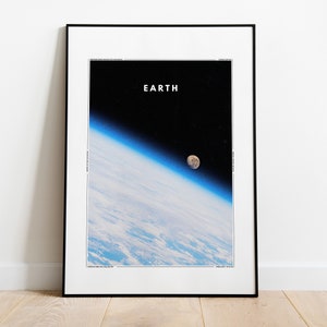 Earth Print - Solar System Print - Minimalist Wall Art - NASA Photography - Wall Art - Minimalist - Science - Home Decor - Print - Poster