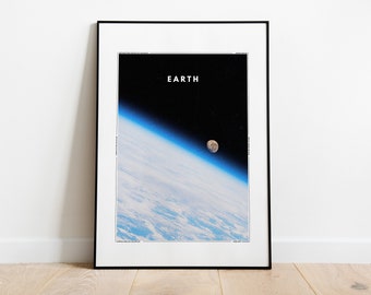 Earth Print - Solar System Print - Minimalist Wall Art - NASA Photography - Wall Art - Minimalist - Science - Home Decor - Print - Poster