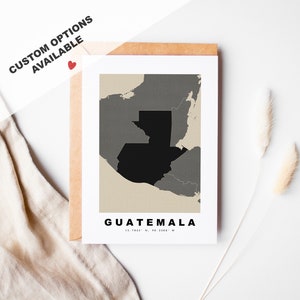 Tarjeta de felicitación personalizada de Guatemala - Sobre Kraft incluido - Texto personalizado - Tarjeta de felicitación de Guatemala - Aniversario - Viaje sorpresa - Cumpleaños