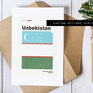 Tarjeta de felicitación de Uzbekistán - Tarjeta de felicitación personalizada - Tarjeta en blanco - Sobre reciclado incluido - Tarjeta de felicitación - Cumpleaños - Aniversario - Viaje