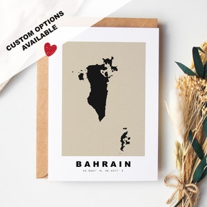 Benutzerdefinierte Grußkarte von Bahrain - Kraftpapier-Umschlag enthalten - Benutzerdefinierter Text - Bahrain Grußkarte - Jubiläum - Überraschungsreise - Geburtstag