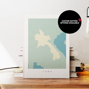 Cuaderno de Laos - A5 o A4 - Cuaderno de mapas - Diario de tapa dura - Cuaderno de anillas - Rayado - Cuadriculado - Papel normal - Regalo pequeño - Regalo