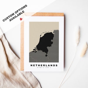 Carte de voeux personnalisée Pays-Bas - Enveloppe Kraft incluse - Texte personnalisé - Carte de voeux Pays-Bas - Anniversaire - Voyage surprise