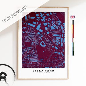 Custom Stadium Map Print - Any Football Stadium - Stadium Map - Gifts For Him - Gift For Dad - Prints or Framed Prints - Aston Villa