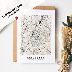 Carte de vœux Leicester - Options personnalisées disponibles - Enveloppe recyclée incluse