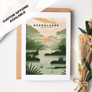 Cartão de felicitações Everglades - Parque Nacional Everglades - Cartões de felicitações dos parques nacionais dos EUA - Envelope incluído - Cartão reciclado branco