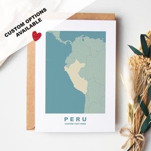 Cartão de felicitações do Peru - Opções personalizadas disponíveis - Envelope Kraft incluído - Aniversário - Aniversário - Viagem surpresa - Cartão personalizado