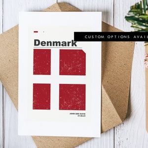 Cartão de felicitações da Dinamarca - Cartão de felicitações personalizado - Cartão em branco - Envelope reciclado incluído - Cartão de felicitações - Aniversário - Aniversário - Viagem