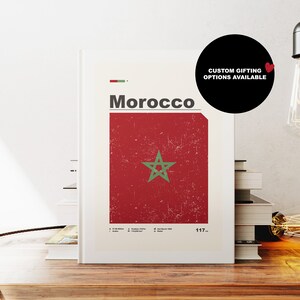 Carnet Maroc - Drapeau - A5 ou A4 - Carnet de cartes - Journal à couverture rigide - Carnet à reliure à anneaux - Ligné - Graphique - Papier ordinaire - Petit cadeau - Cadeau