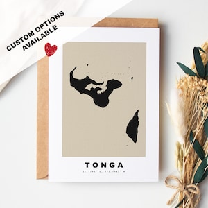 Aangepaste wenskaart Tonga - Kraft-envelop inbegrepen - Aangepaste tekst - Tonga-wenskaart - Jubileum - Verrassingsreis - Verjaardag