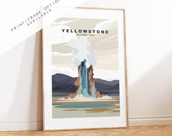 Yellowstone National Park Print - US National Park Poster - Prints, Framed or Canvas - USA National Parks - Yellowstone Travel Poster