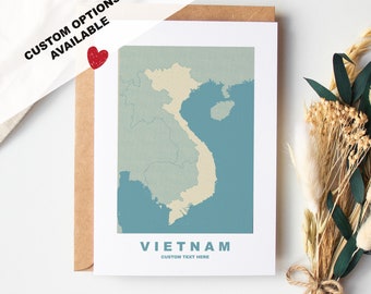 Vietnam Greeting Card - Custom Options Available - Kraft Envelope Included - Anniversary - Birthday - Surprise Trip - Custom Card