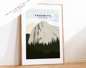 Yosemite Print - US National Park Travel Poster - Prints, Framed or Canvas - USA National Parks - Yosemite Travel Poster - Gift
