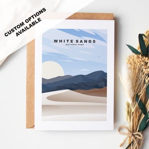 Tarjeta de felicitación de White Sands - Parque Nacional White Sands - Tarjetas de felicitación de parques nacionales de EE. UU. - Sobre incluido - Tarjeta reciclada blanca