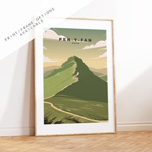Pen-Y-Fan - Gales - Cartel de viaje - Impresión de viaje - Impresión - Cartel - Arte de pared