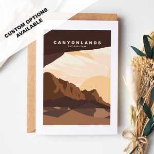 Cartão de felicitações Canyonlands - Parque Nacional ACanyonlandscadia - Cartões de felicitações dos parques nacionais dos EUA - Envelope incluído - Cartão reciclado branco