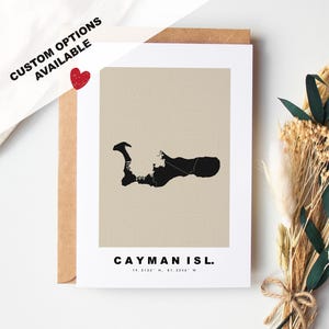 Carte de voeux personnalisée aux îles Caïmans - Enveloppe Kraft incluse - Texte personnalisé - Carte de voeux - Anniversaire - Voyage surprise - Anniversaire