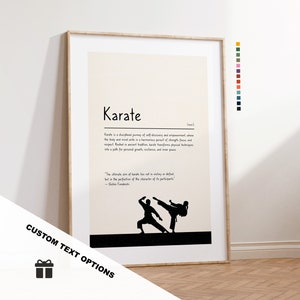 Karate Definition Print - Benutzerdefinierte Text- / Zitatoptionen - Individuelles Geschenk - Gerahmt oder Leinwand - Zitat Druck - verschiedene Farben erhältlich