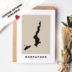 Carte de voeux personnalisée Karpathos - Enveloppe Kraft incluse - Texte personnalisé - Carte de voeux - Carte personnalisée - Carpathos - - Grèce