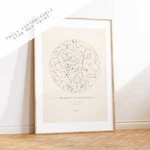 Mapa estelar personalizado - impresión de mapa estelar - cartel del mapa estelar - arte del mapa estelar - mapa de las estrellas
