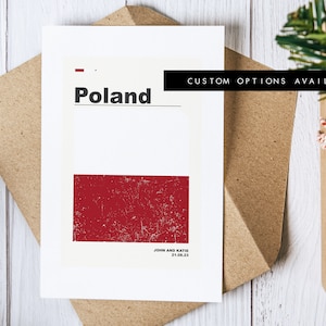 Wenskaart Polen - aangepaste wenskaart - blanco kaart - gerecyclede envelop inbegrepen - wenskaart - verjaardag - jubileum - reis