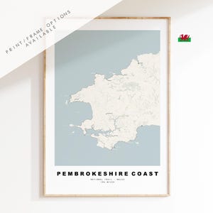 Pembrokeshire Coastal Path-kaart afdrukken - National Trail-kaart - topografische kaart - Pembrokeshire Coast Path - Wales - Wales National Trails
