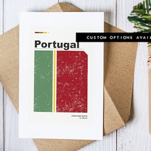 Carte de voeux Portugal - carte de voeux personnalisée - carte vierge - enveloppe recyclée incluse - carte de voeux - anniversaire - anniversaire - voyage