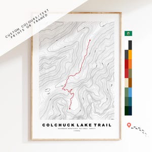 Colchuck Lake Trail (Washington USA)  - Wanderkarte – Höhenlinienkarte – Routenkarte – Wanderkarte