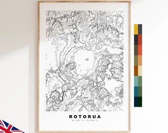 Printable Rotorua Maps Rotorua Map Print - City Map Poster - Map Wall Art - New Zealand City ...