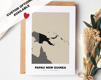 Papau New Guinea Custom Greeting Card - Kraft Envelope Included - Custom Text - Greeting Card - Anniversary - Surprise Trip - Birthday