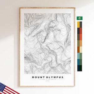 Mount Olympus (USA) Druck - Vereinigte Staaten - Konturkarte - Topographie - Topografische Karte - Druck - Poster - Kartendruck