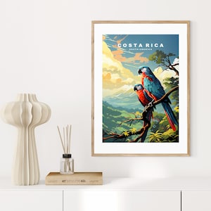 Costa Rica Travel Poster - Print, Framed or Canvas - Costa Rica Travel Print - Retro Style Wall Art Print - Travel Poster - Vintage Style